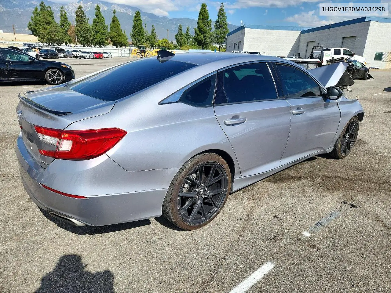 2021 HONDA ACCORD VIN 1HGCV1F30MA034298 — фото 3