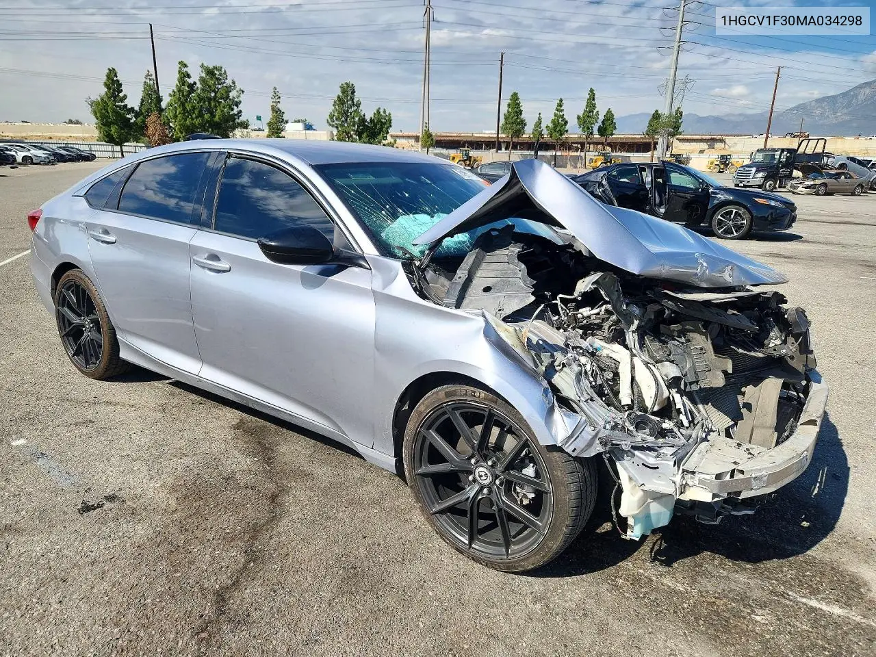2021 HONDA ACCORD VIN 1HGCV1F30MA034298 — фото 4