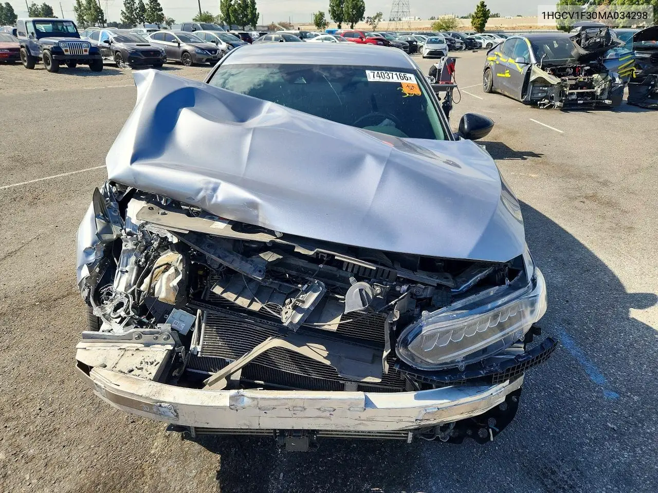 2021 HONDA ACCORD VIN 1HGCV1F30MA034298 — фото 5