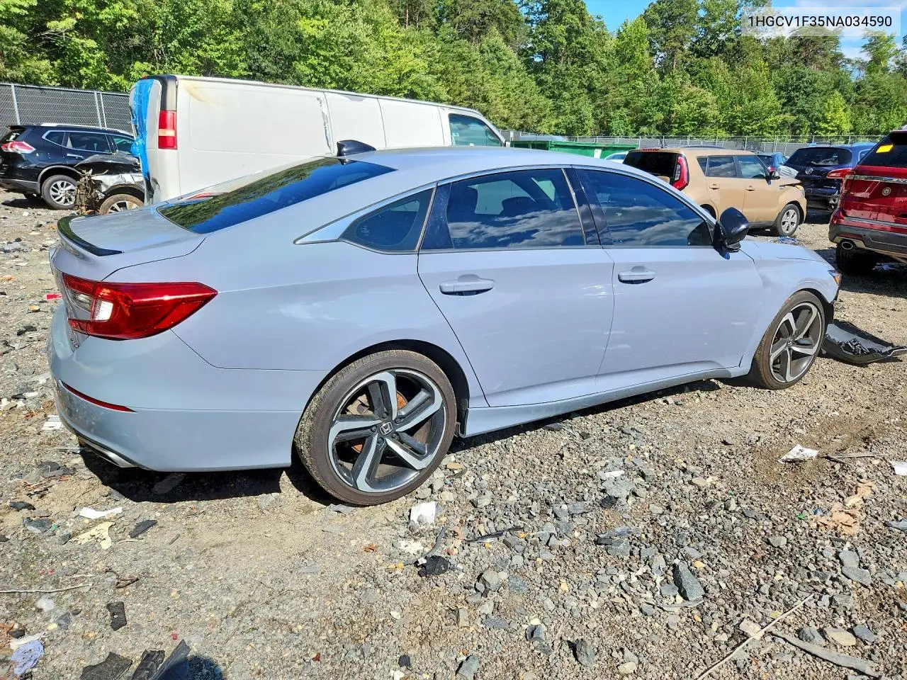 2022 HONDA ACCORD VIN 1HGCV1F35NA034590 — фото 3