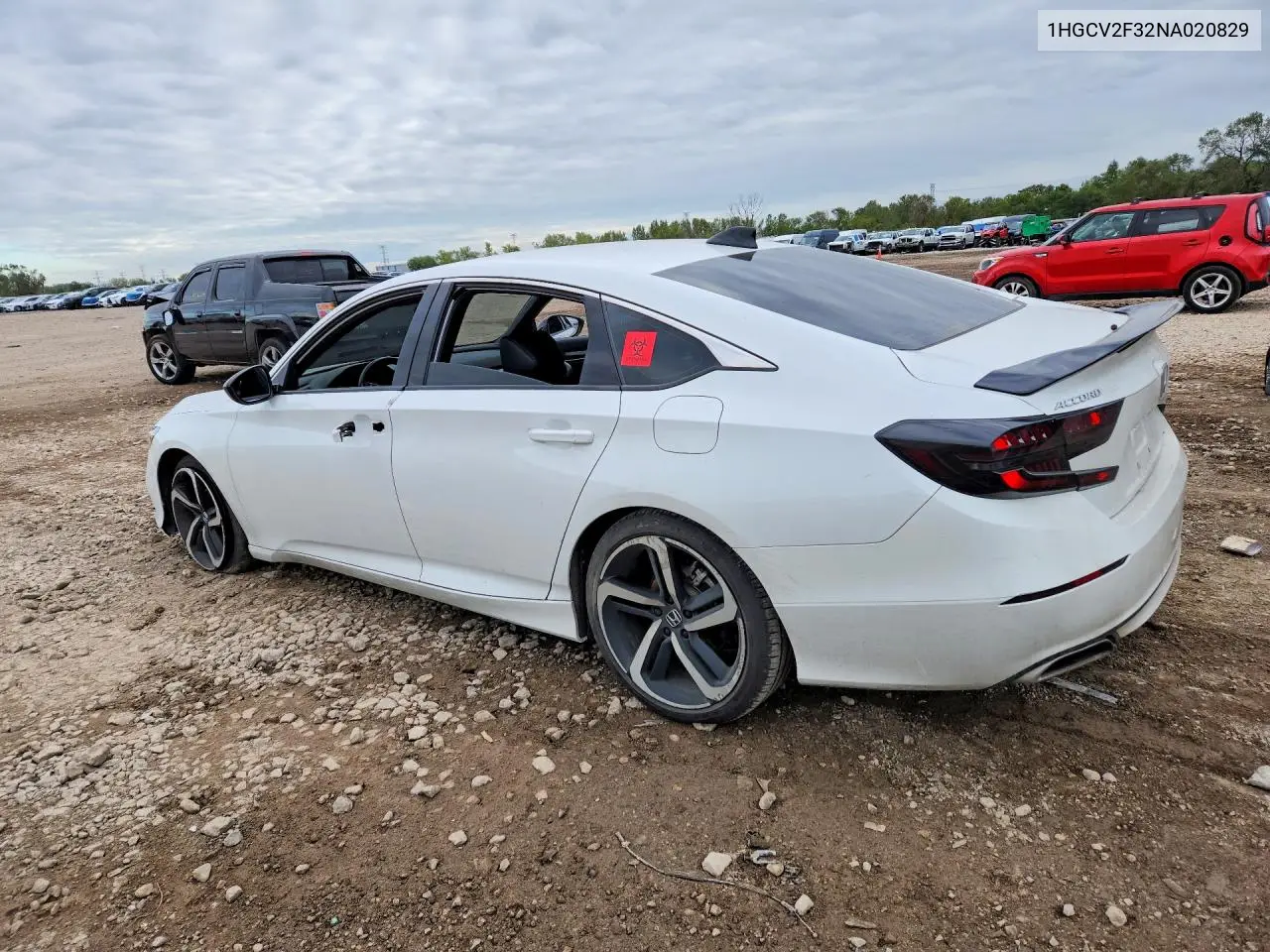 2022 HONDA ACCORD VIN 1HGCV2F32NA020829 — фото 2