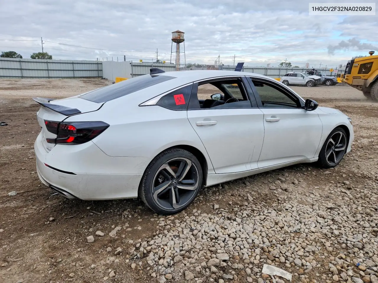 2022 HONDA ACCORD VIN 1HGCV2F32NA020829 — фото 3