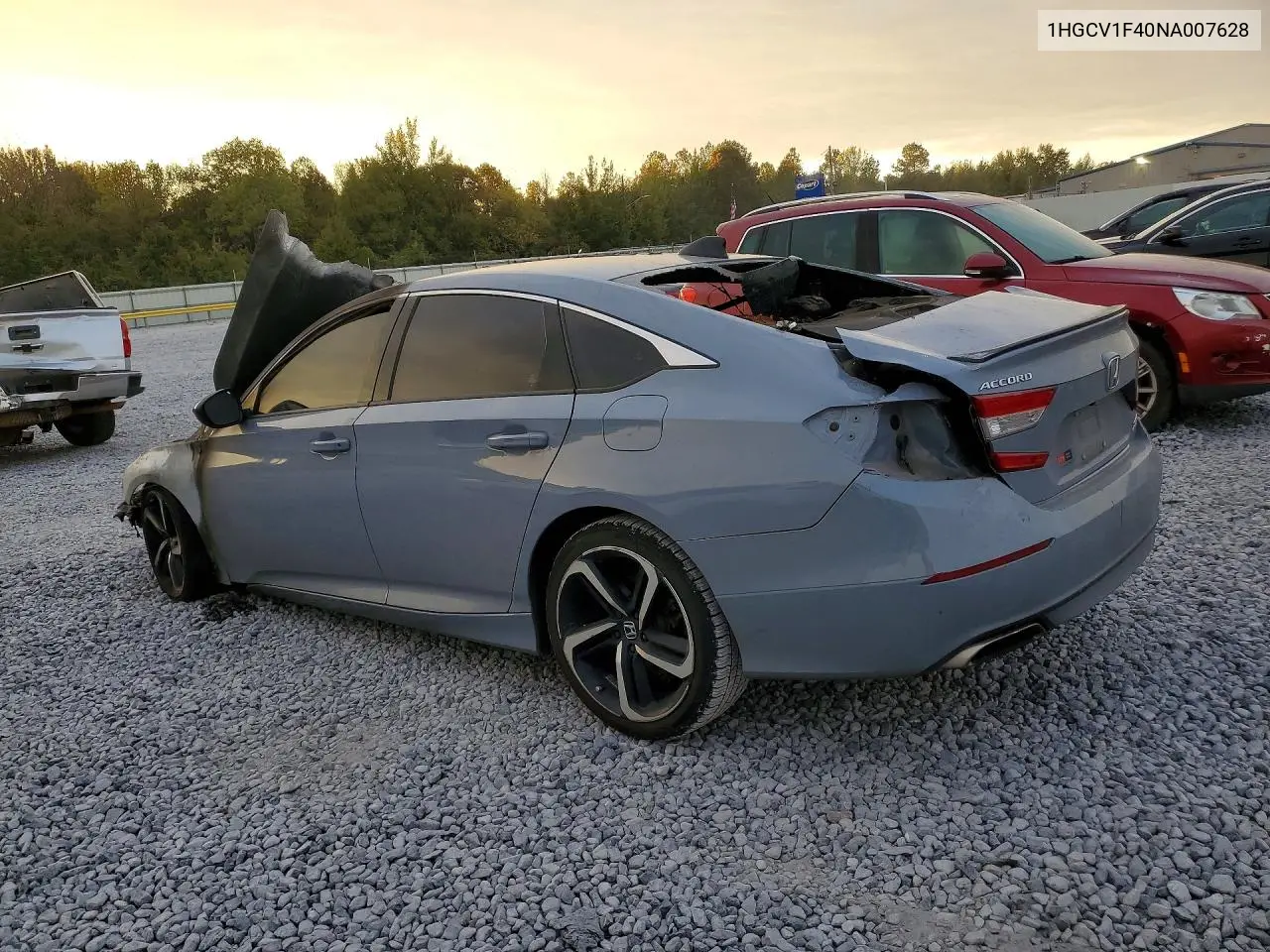 2022 HONDA ACCORD VIN 1HGCV1F40NA007628 — фото 2