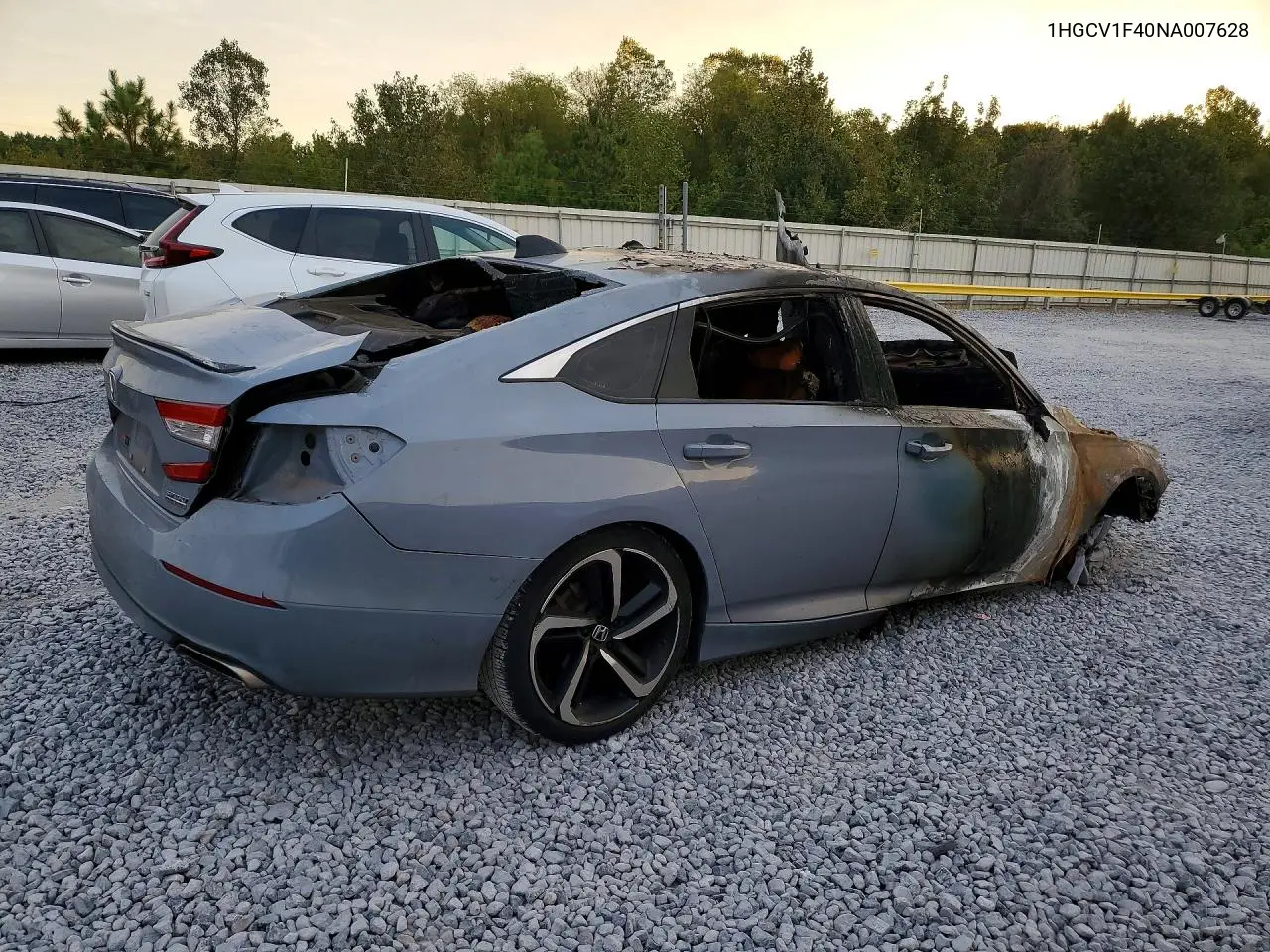 2022 HONDA ACCORD VIN 1HGCV1F40NA007628 — фото 3