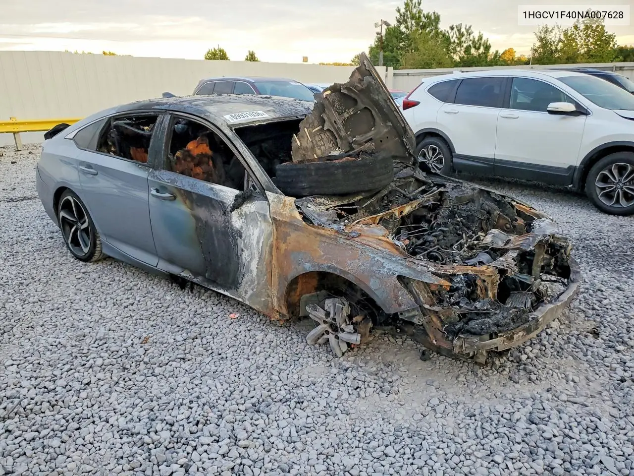 2022 HONDA ACCORD VIN 1HGCV1F40NA007628 — фото 4