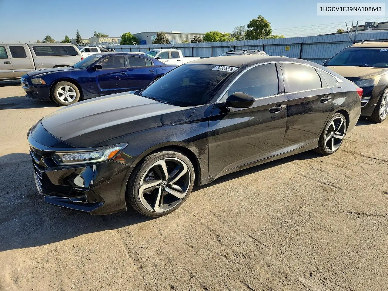 HONDA ACCORD 2022, VIN 1HGCV1F39NA108643