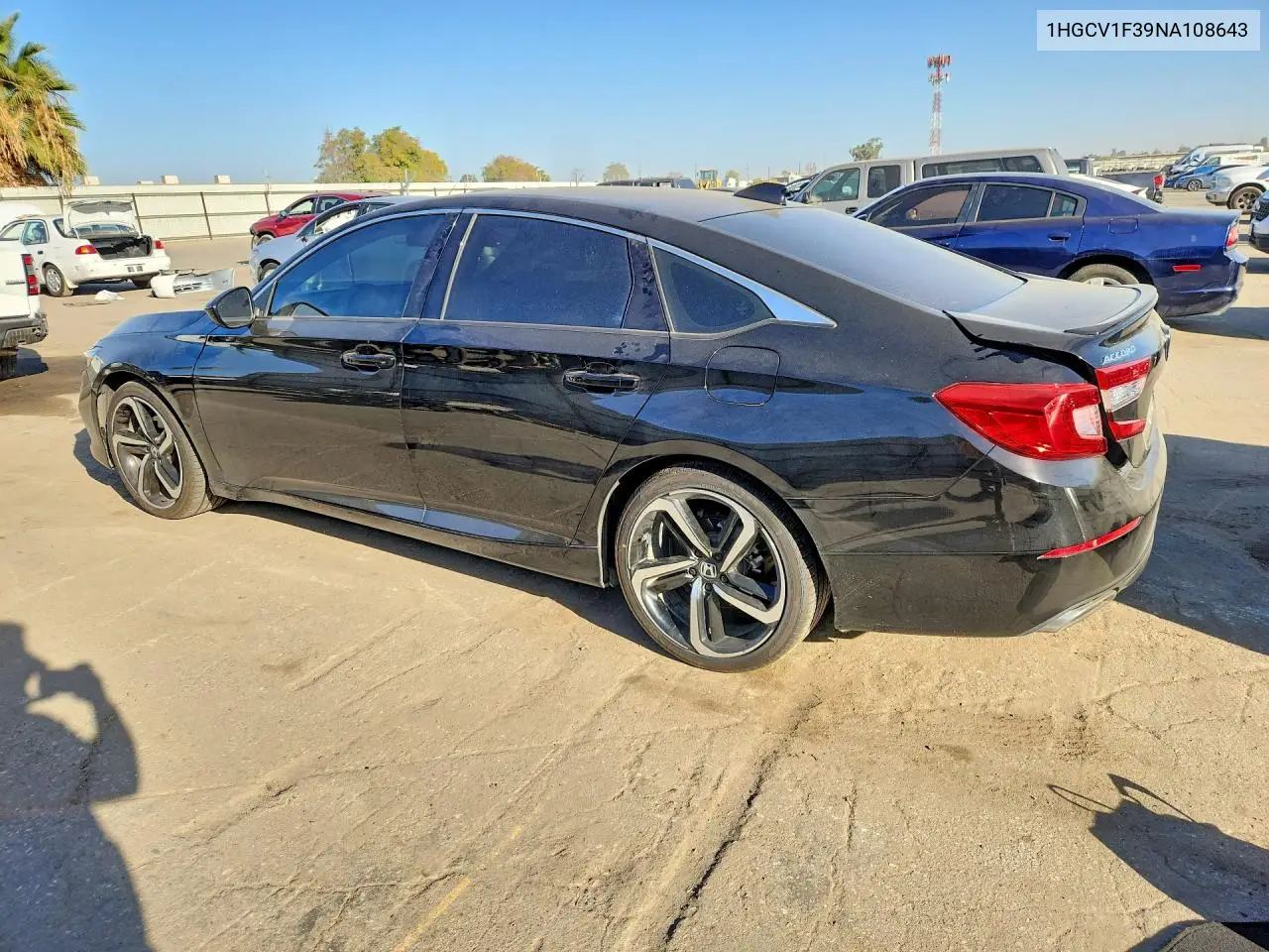 2022 HONDA ACCORD VIN 1HGCV1F39NA108643 — фото 2