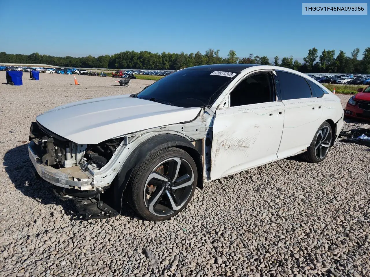 HONDA ACCORD 2022, VIN 1HGCV1F46NA095956