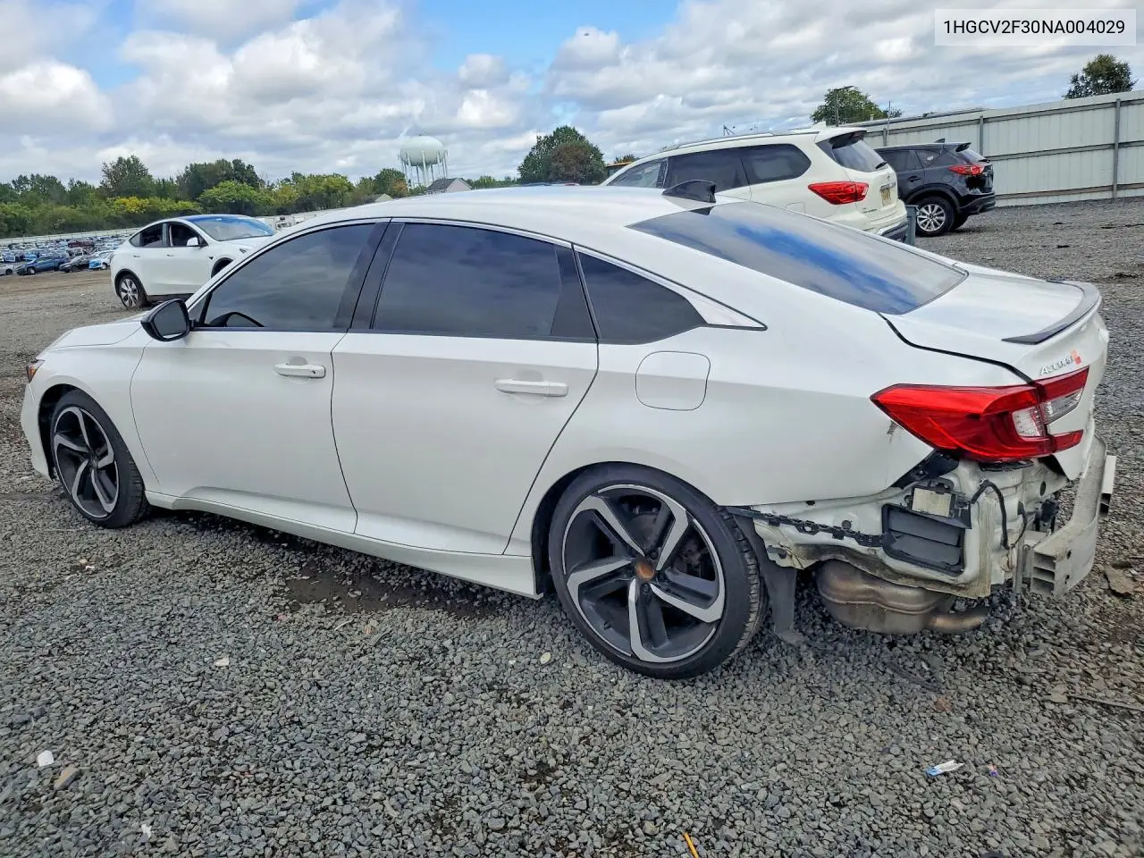 2022 HONDA ACCORD VIN 1HGCV2F30NA004029 — фото 2