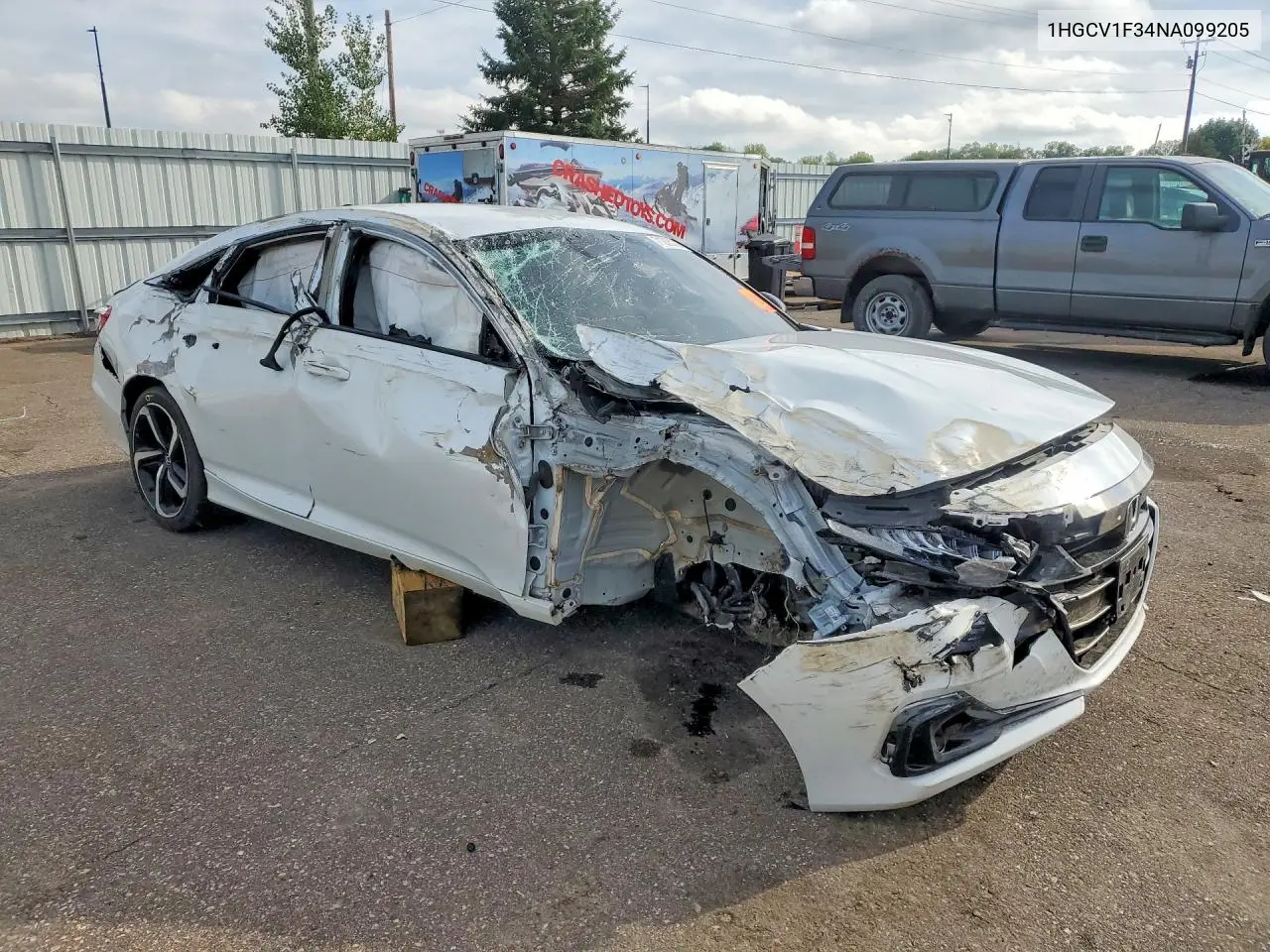 2022 HONDA ACCORD VIN 1HGCV1F34NA099205 — фото 4