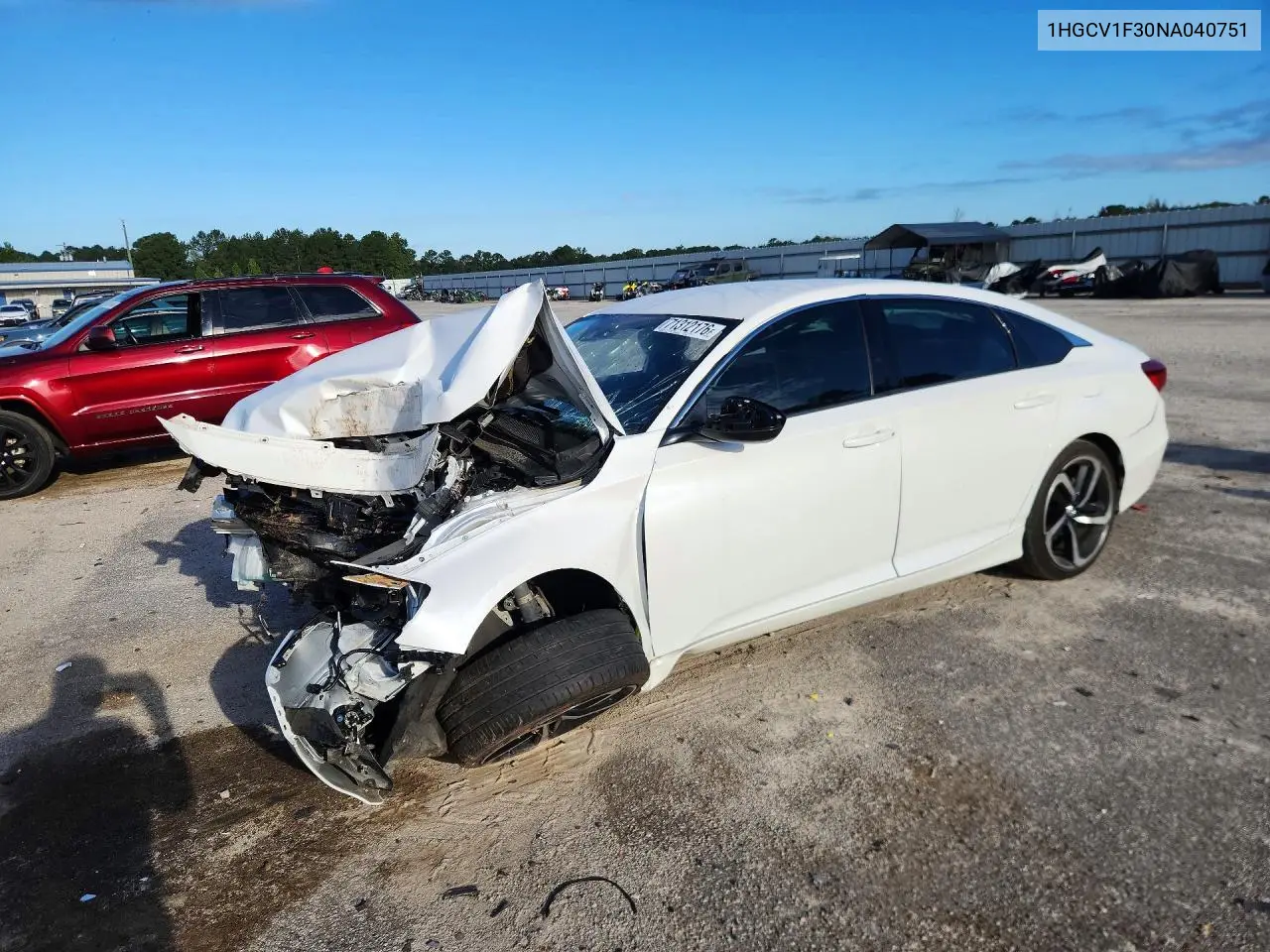 HONDA ACCORD 2022, VIN 1HGCV1F30NA040751