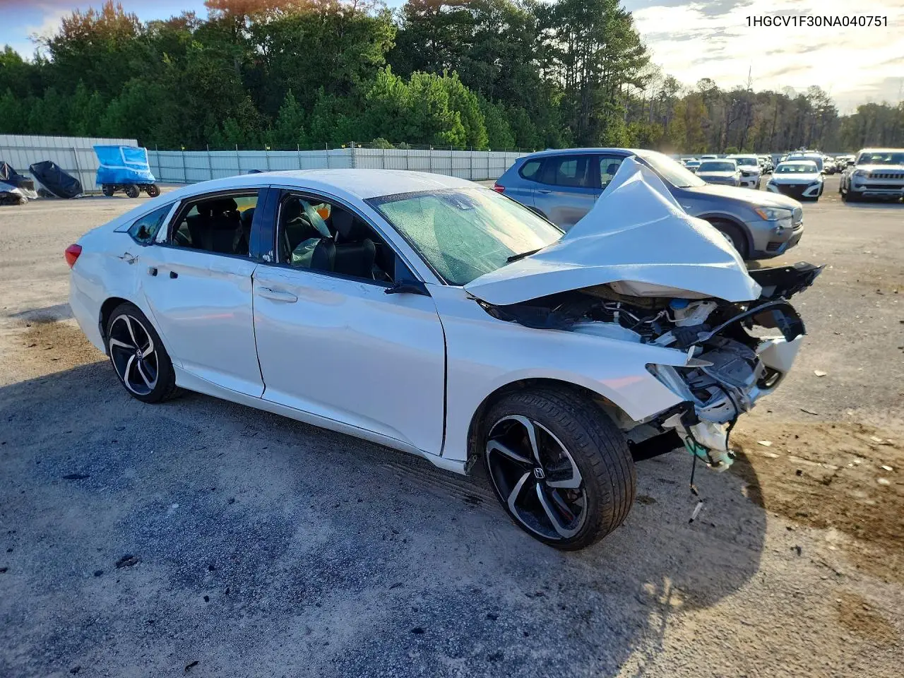 2022 HONDA ACCORD VIN 1HGCV1F30NA040751 — фото 4