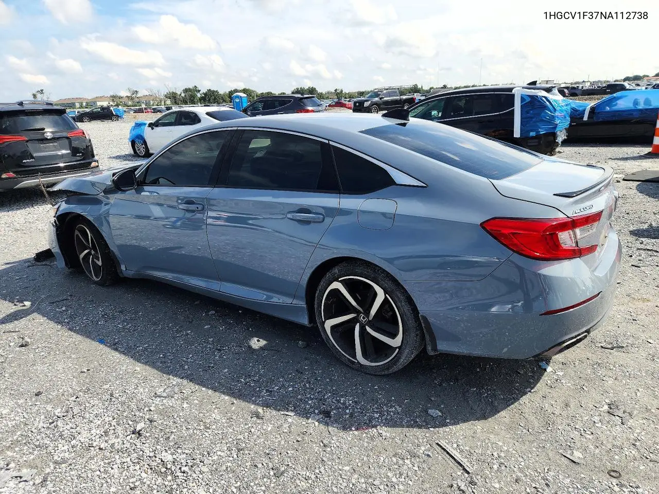 2022 HONDA ACCORD VIN 1HGCV1F37NA112738 — фото 2