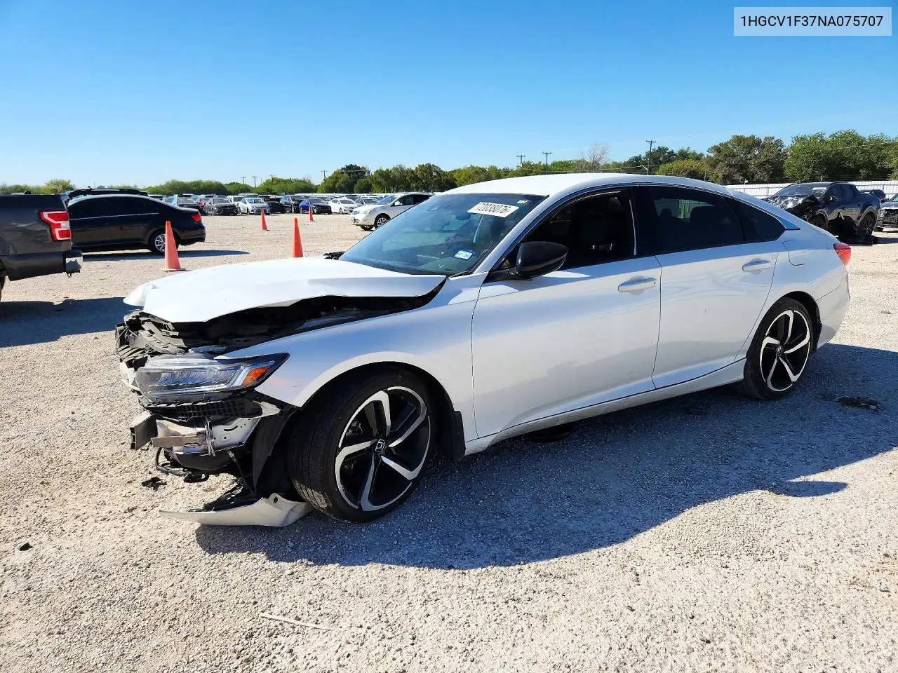 HONDA ACCORD 2022, VIN 1HGCV1F37NA075707