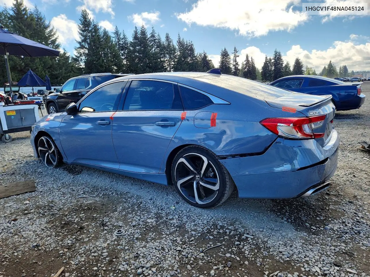 2022 HONDA ACCORD VIN 1HGCV1F48NA045124 — фото 2