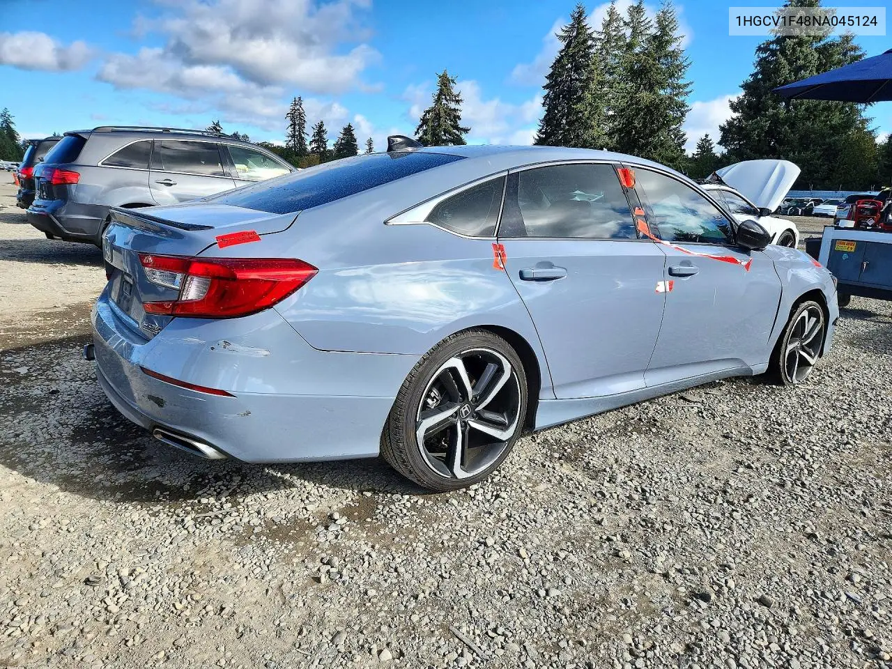 2022 HONDA ACCORD VIN 1HGCV1F48NA045124 — фото 3