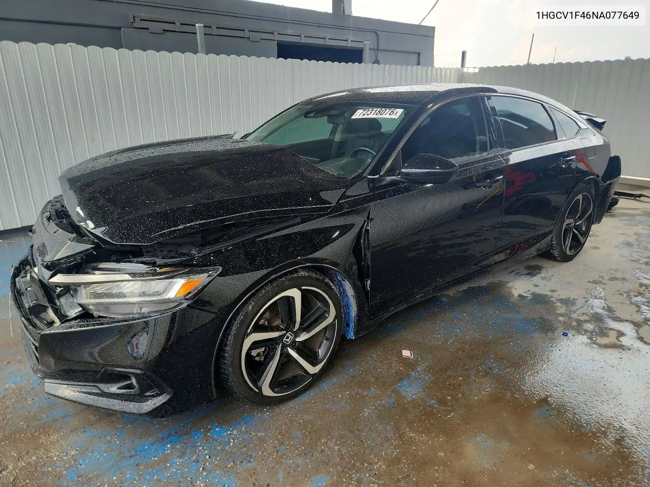 HONDA ACCORD 2022, VIN 1HGCV1F46NA077649