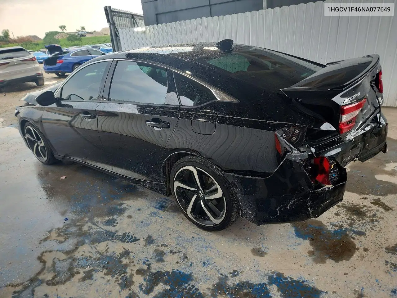 2022 HONDA ACCORD VIN 1HGCV1F46NA077649 — фото 2