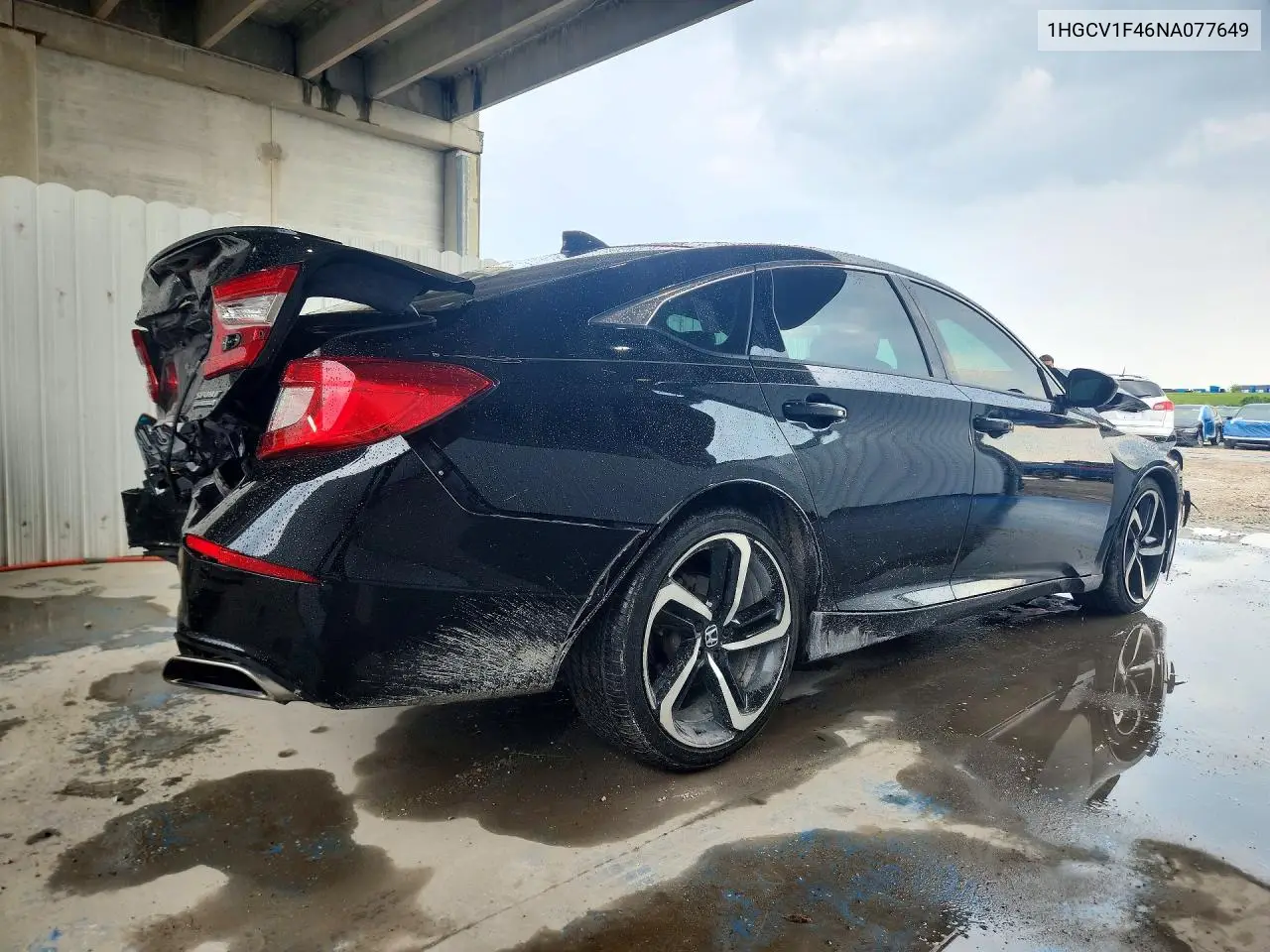 2022 HONDA ACCORD VIN 1HGCV1F46NA077649 — фото 3