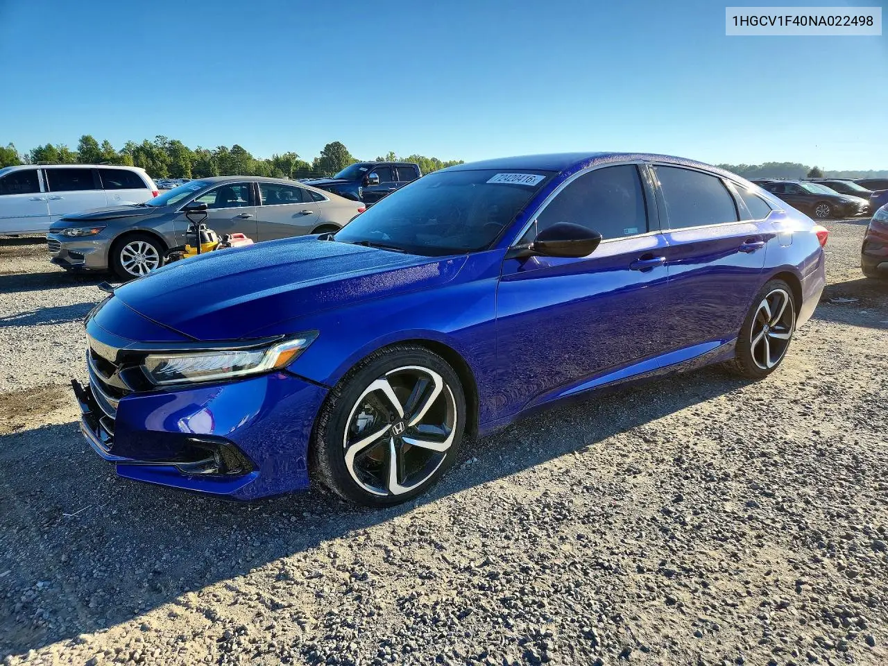 HONDA ACCORD 2022, VIN 1HGCV1F40NA022498