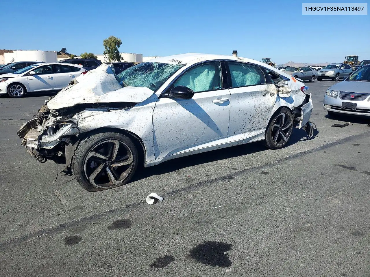 HONDA ACCORD 2022, VIN 1HGCV1F35NA113497