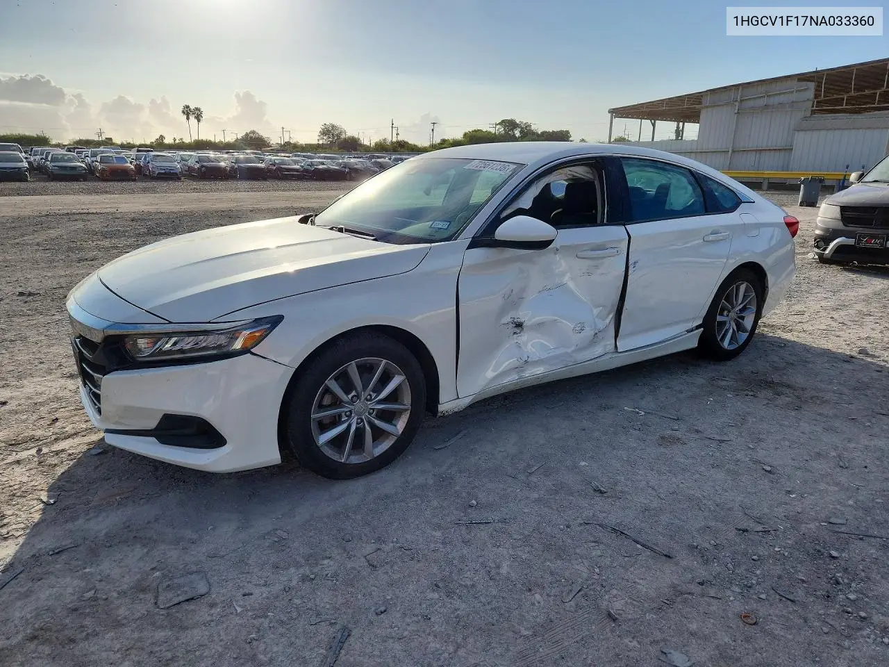 HONDA ACCORD 2022, VIN 1HGCV1F17NA033360