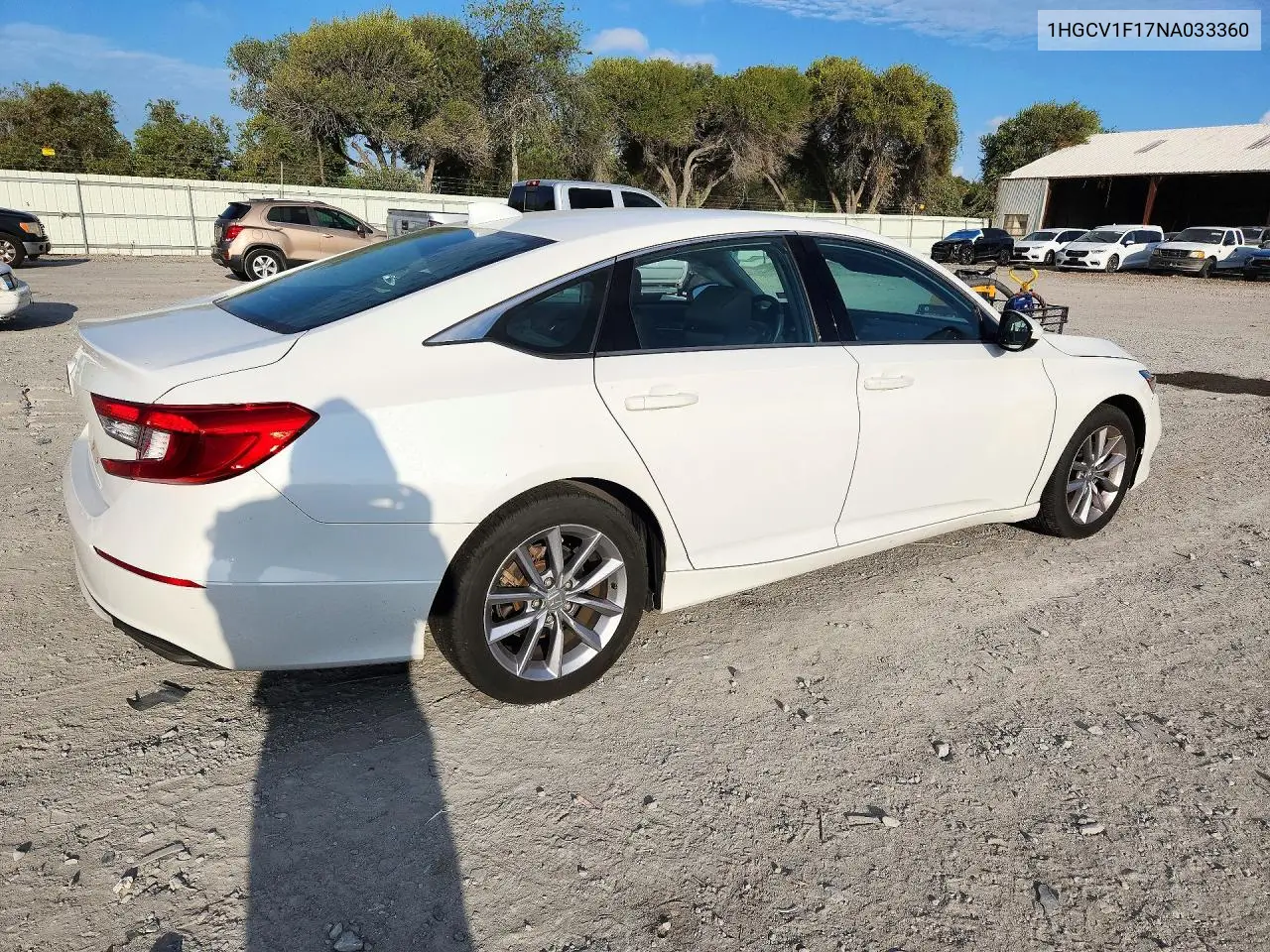 2022 HONDA ACCORD VIN 1HGCV1F17NA033360 — фото 3