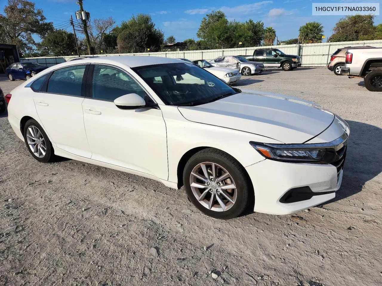 2022 HONDA ACCORD VIN 1HGCV1F17NA033360 — фото 4