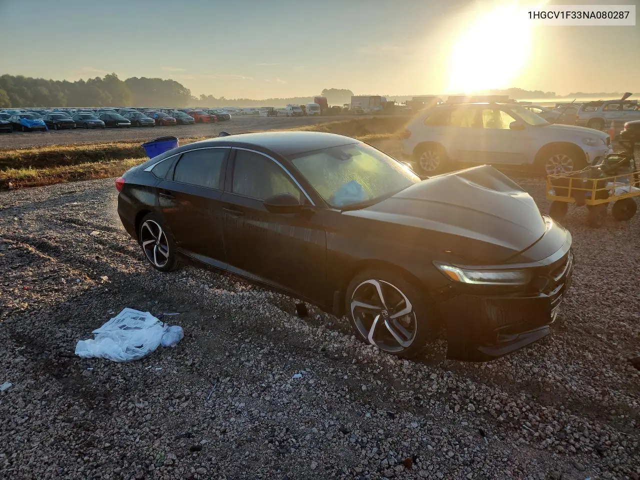 2022 HONDA ACCORD VIN 1HGCV1F33NA080287 — фото 4