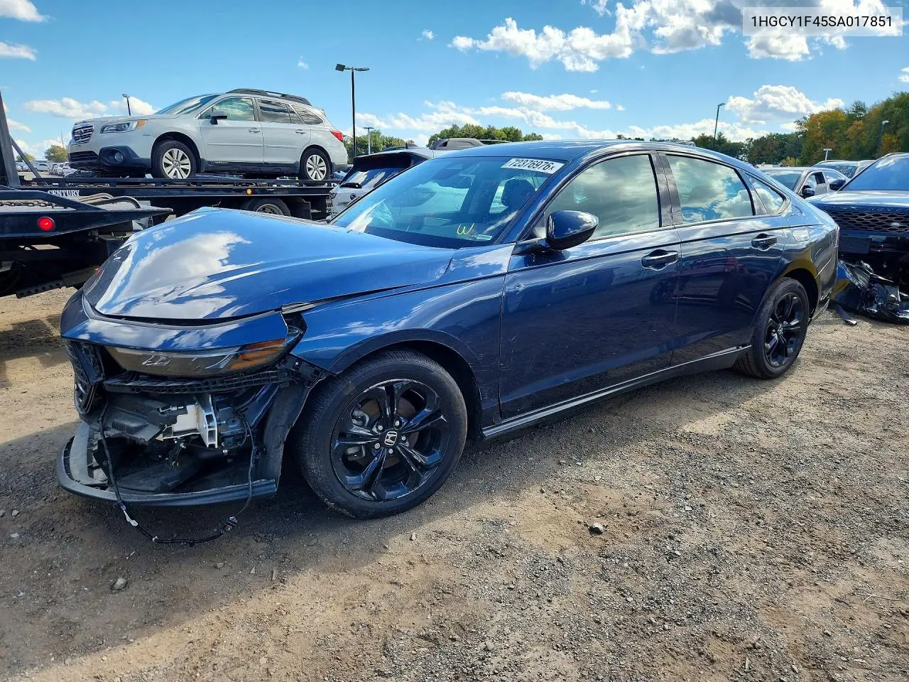 HONDA ACCORD 2025, VIN 1HGCY1F45SA017851