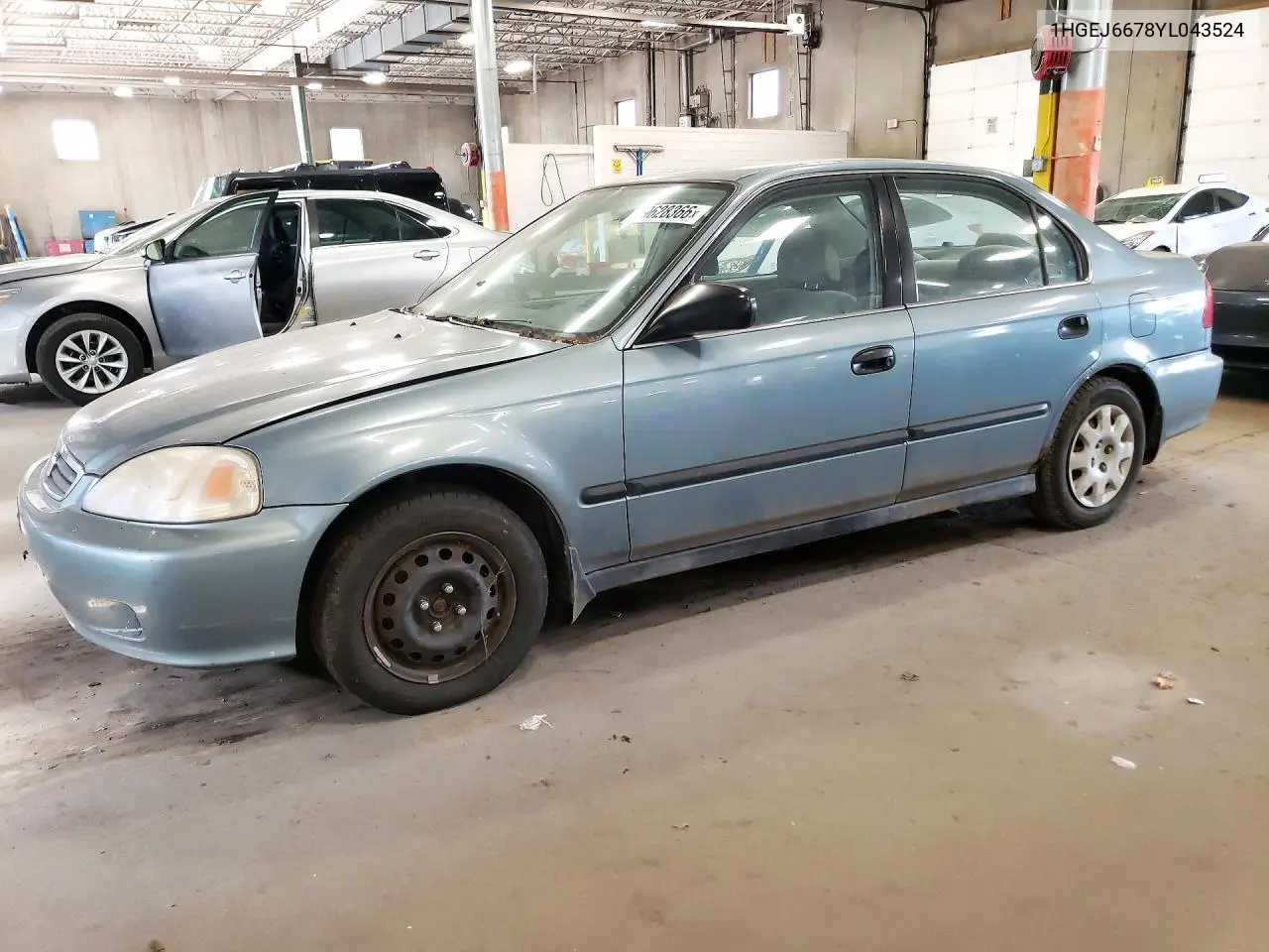 HONDA CIVIC 2000, VIN 1HGEJ6678YL043524