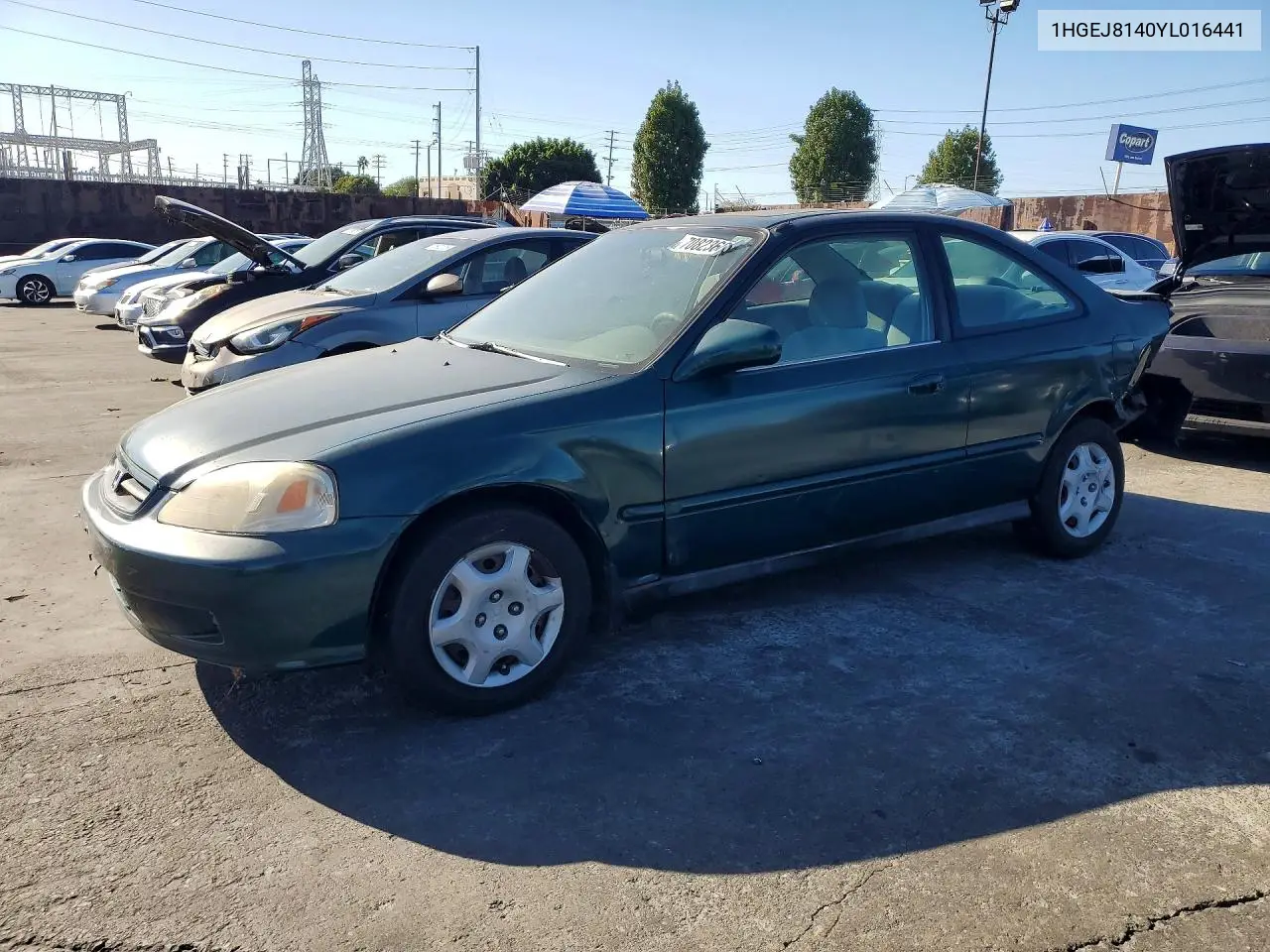 HONDA CIVIC 2000, VIN 1HGEJ8140YL016441
