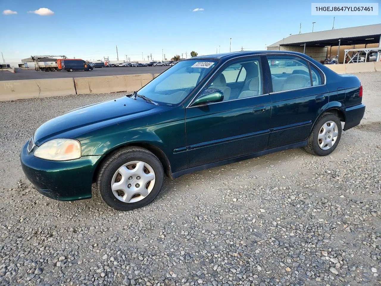HONDA CIVIC 2000, VIN 1HGEJ8647YL067461