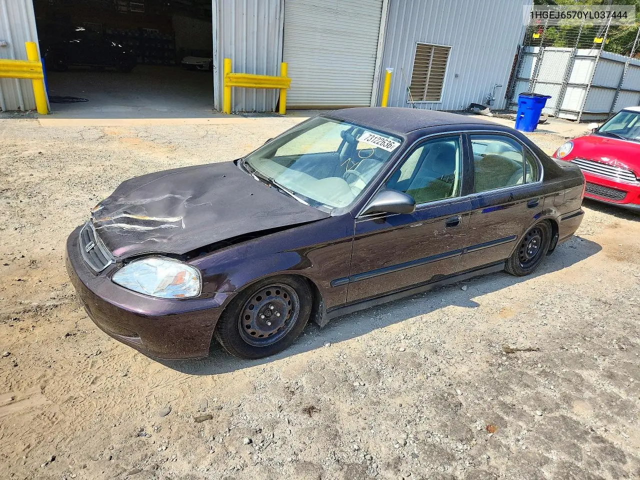 HONDA CIVIC 2000, VIN 1HGEJ6570YL037444