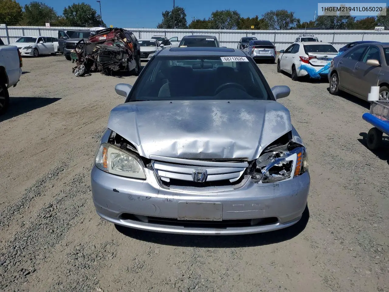2001 HONDA CIVIC VIN 1HGEM21941L065020 — фото 5