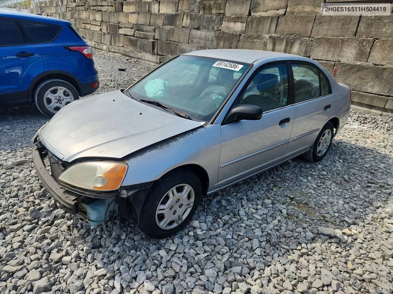 HONDA CIVIC 2001, VIN 2HGES16511H504418
