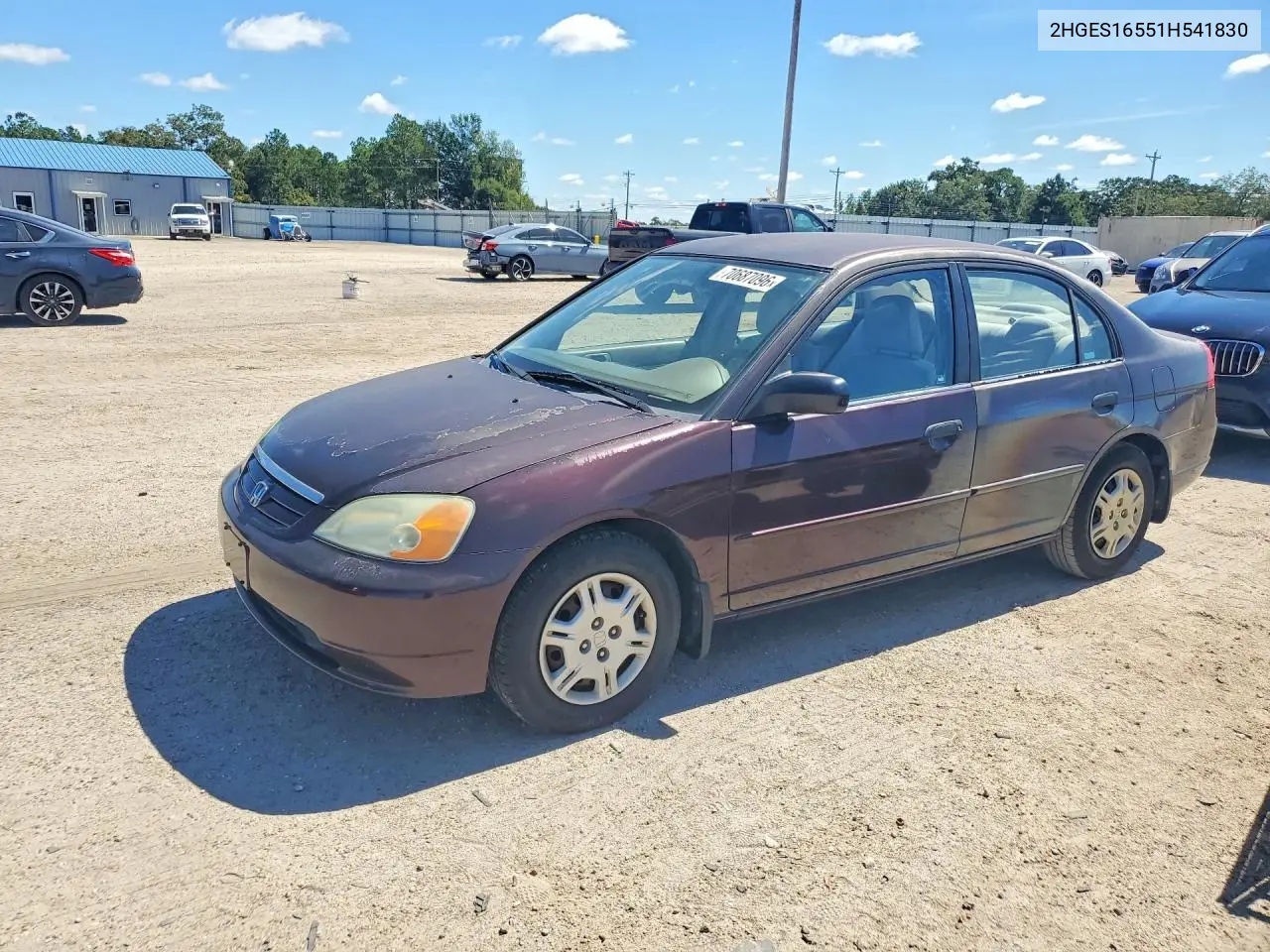 HONDA CIVIC 2001, VIN 2HGES16551H541830