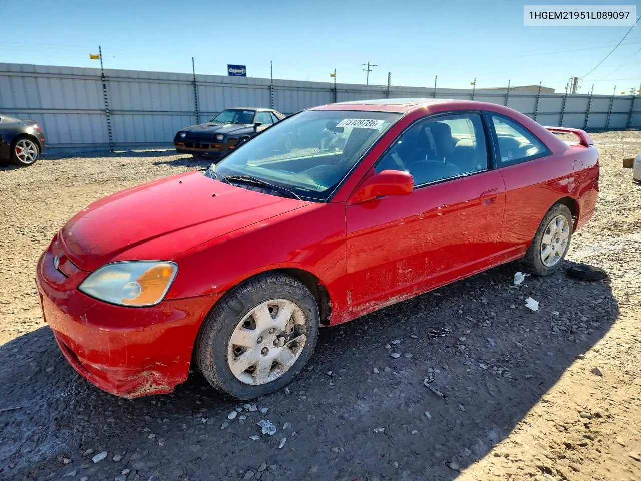 HONDA CIVIC 2001, VIN 1HGEM21951L089097