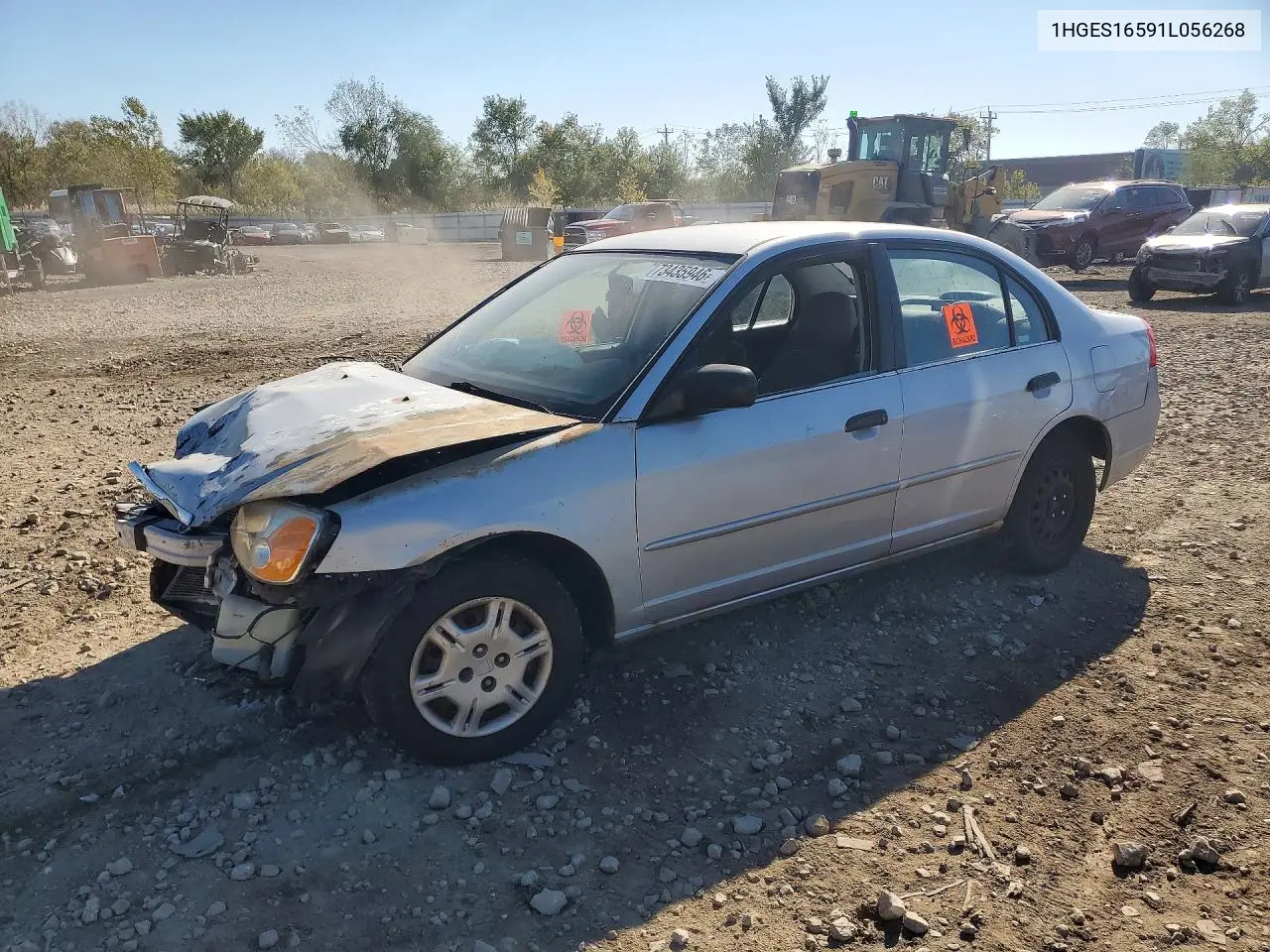 HONDA CIVIC 2001, VIN 1HGES16591L056268