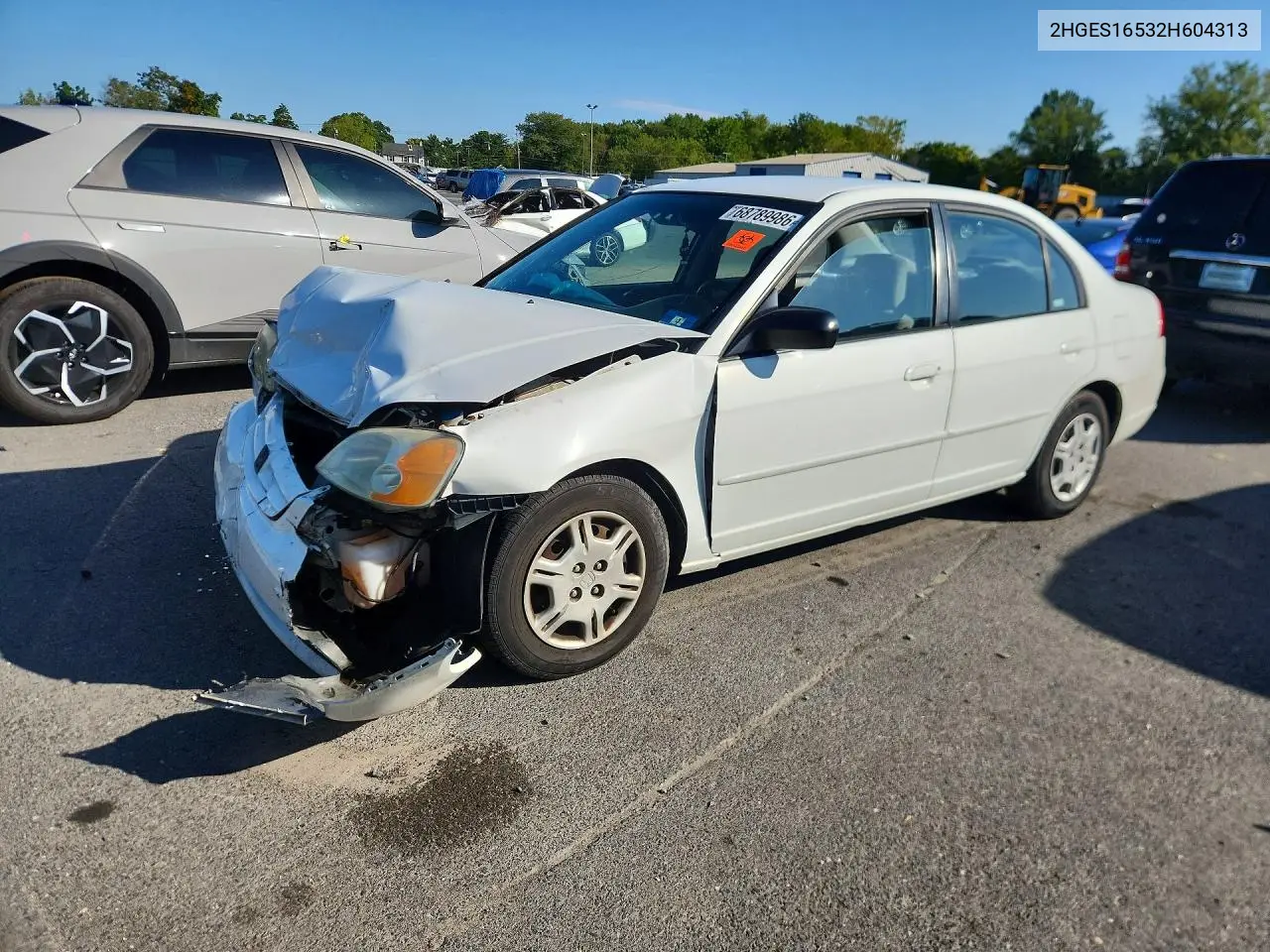 HONDA CIVIC 2002, VIN 2HGES16532H604313