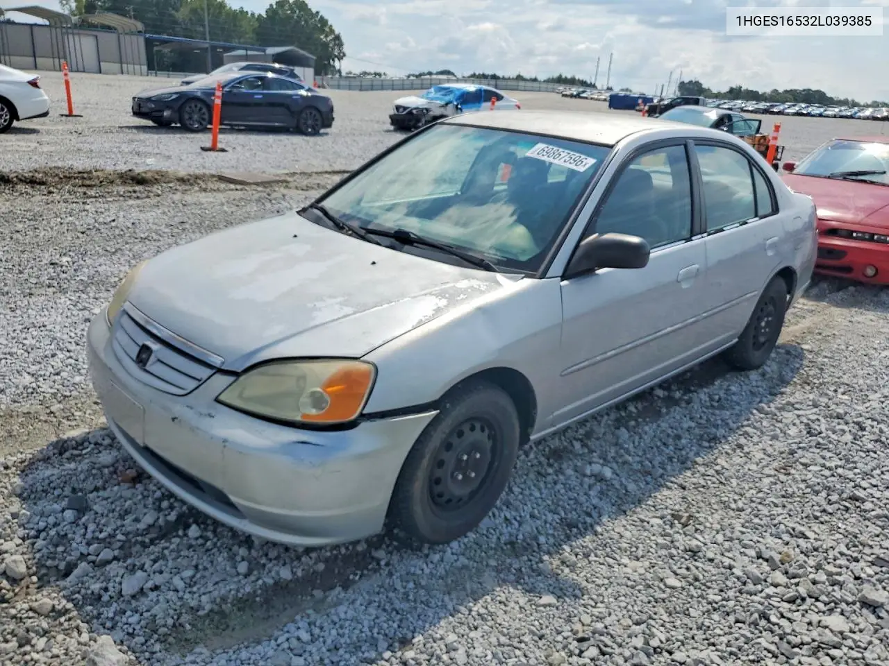 HONDA CIVIC 2002, VIN 1HGES16532L039385