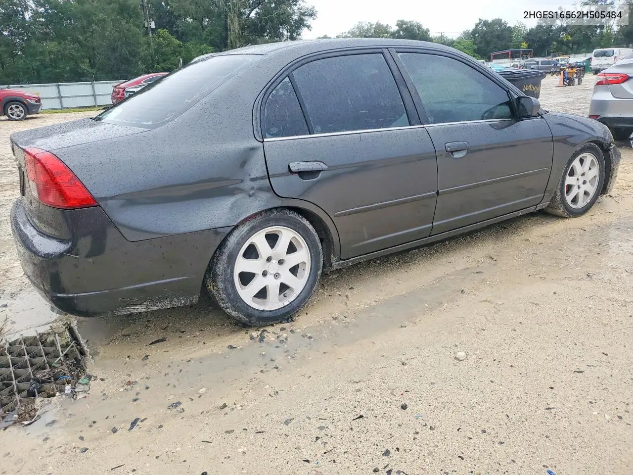 2002 HONDA CIVIC VIN 2HGES16562H505484 — фото 3