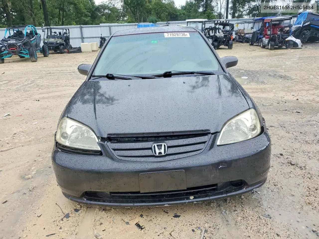 2002 HONDA CIVIC VIN 2HGES16562H505484 — фото 5