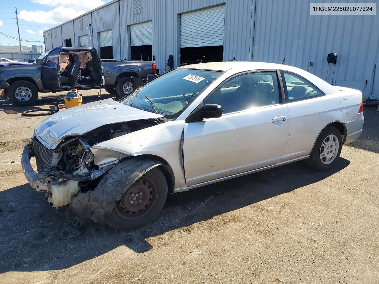 HONDA CIVIC 2002, VIN 1HGEM22502L077324