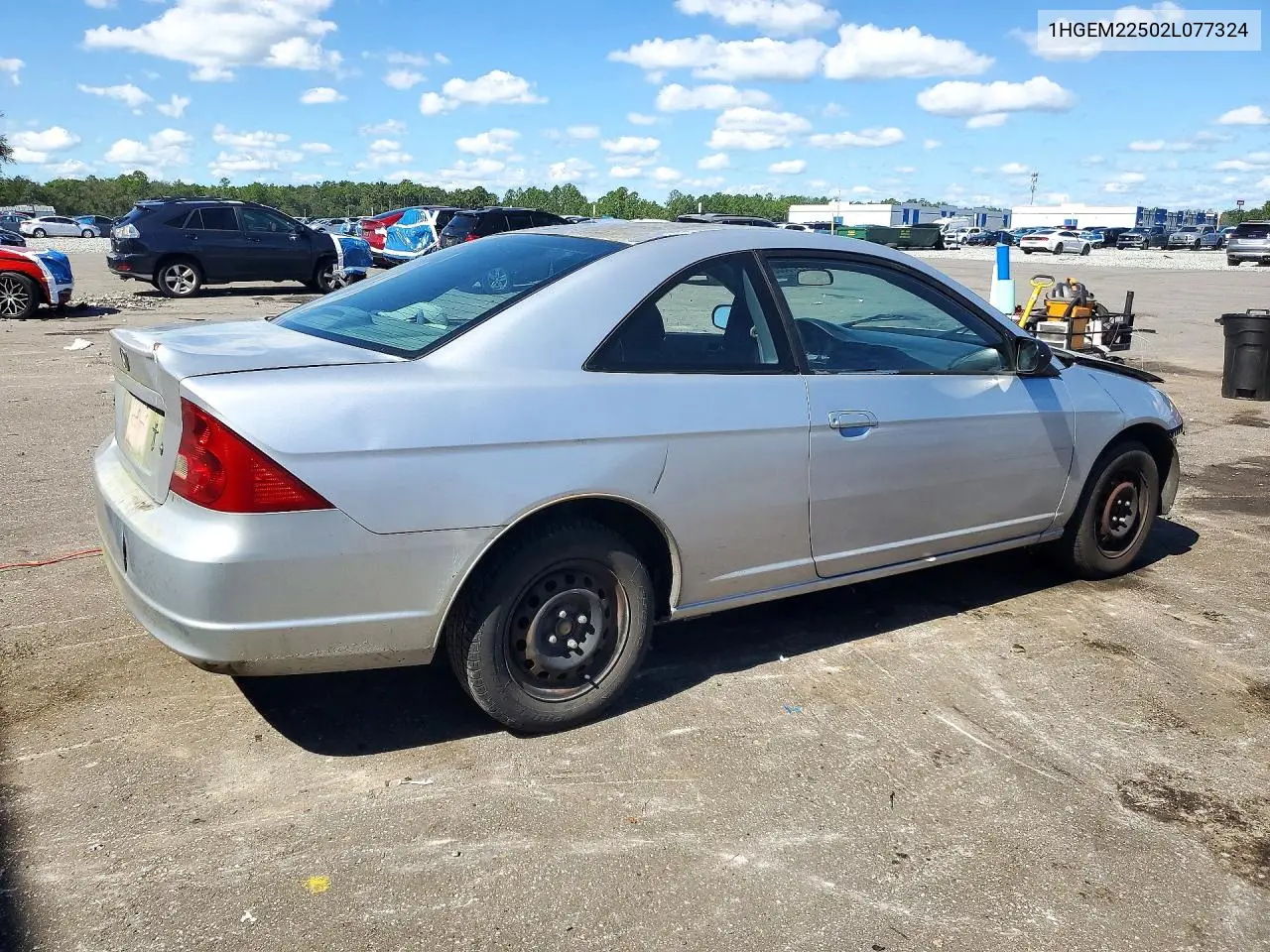 2002 HONDA CIVIC VIN 1HGEM22502L077324 — фото 3