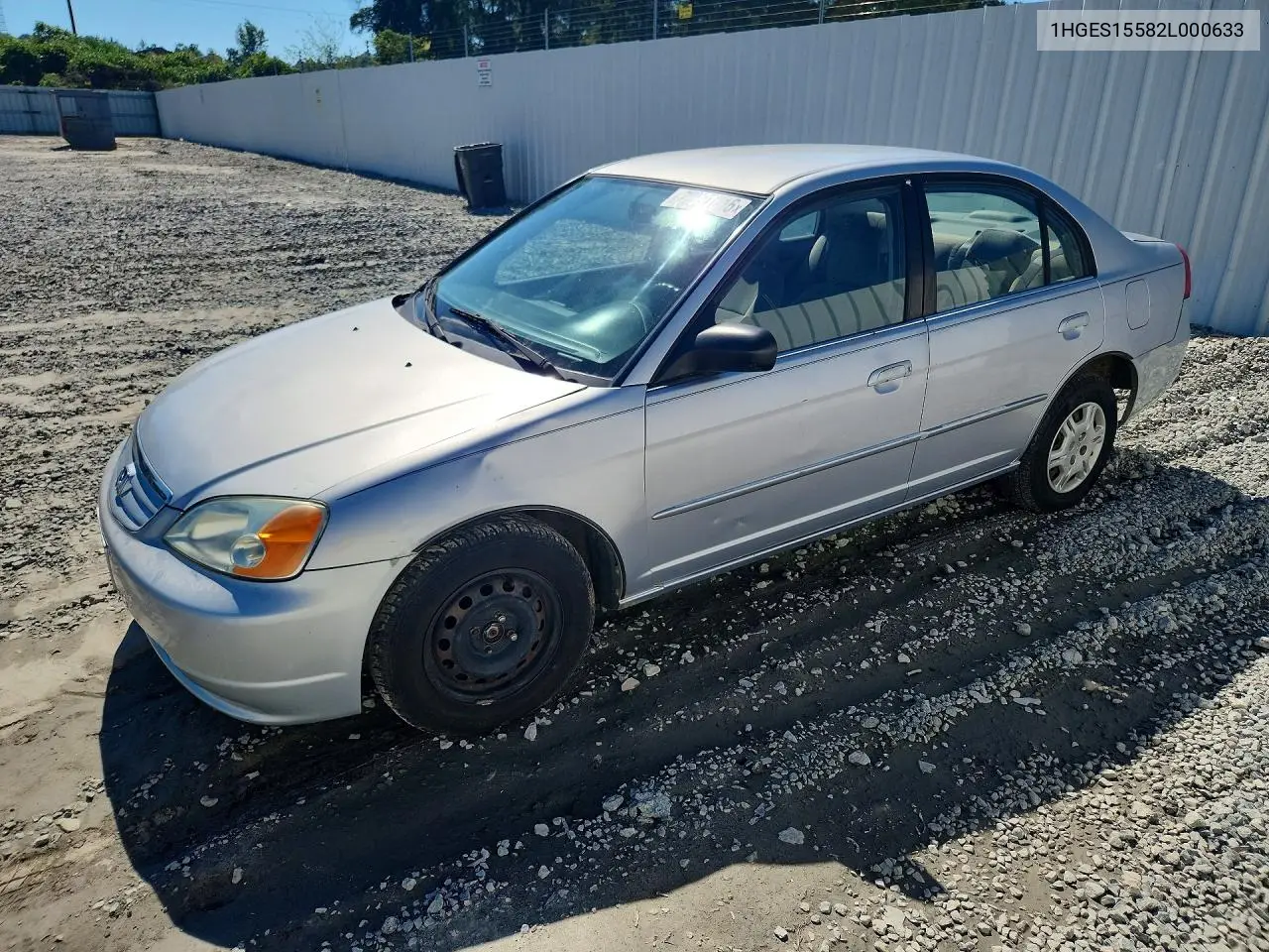 HONDA CIVIC 2002, VIN 1HGES15582L000633