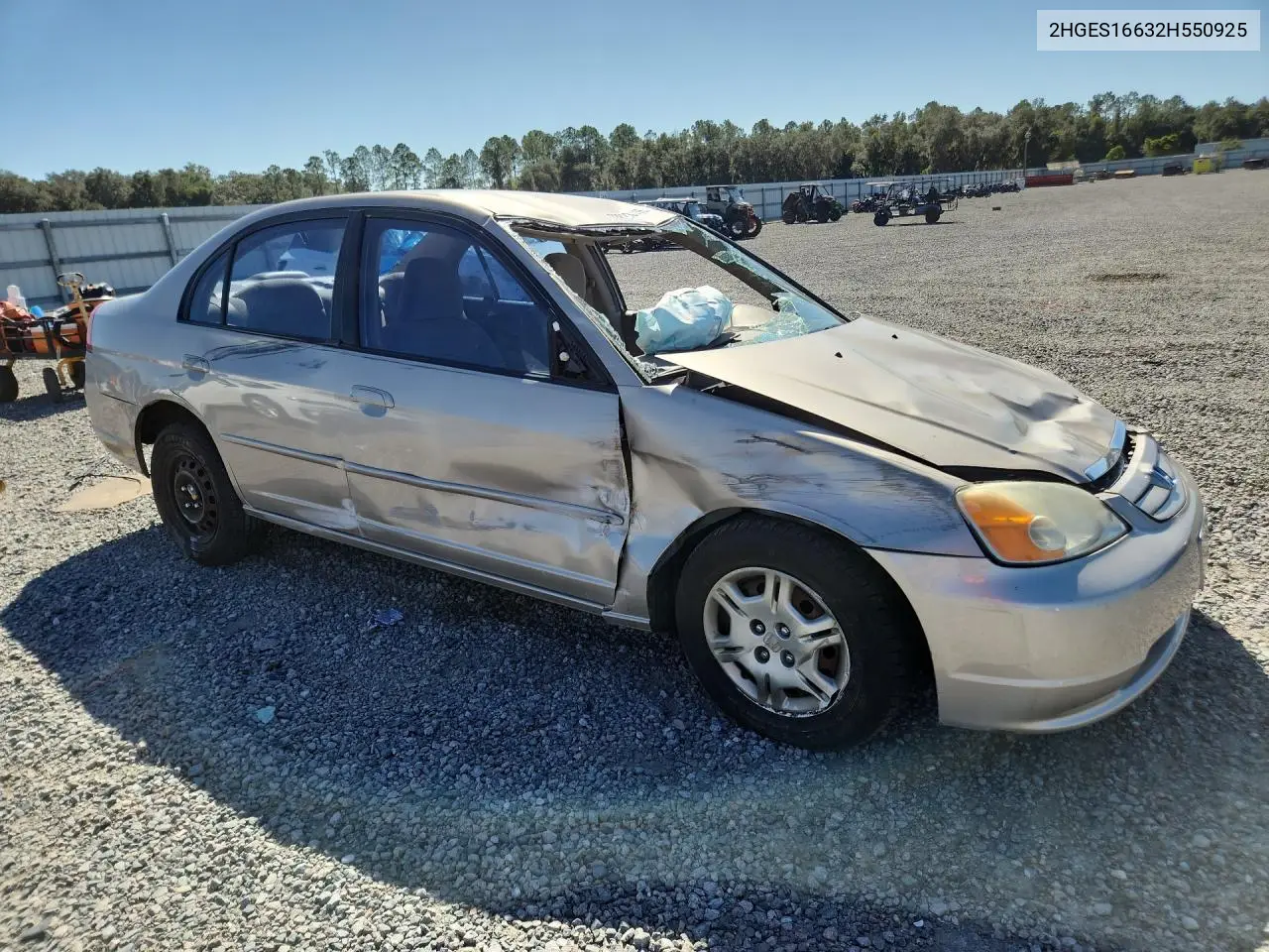 2002 HONDA CIVIC VIN 2HGES16632H550925 — фото 4