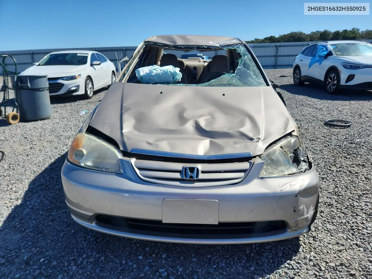 2002 HONDA CIVIC VIN 2HGES16632H550925 — фото 5