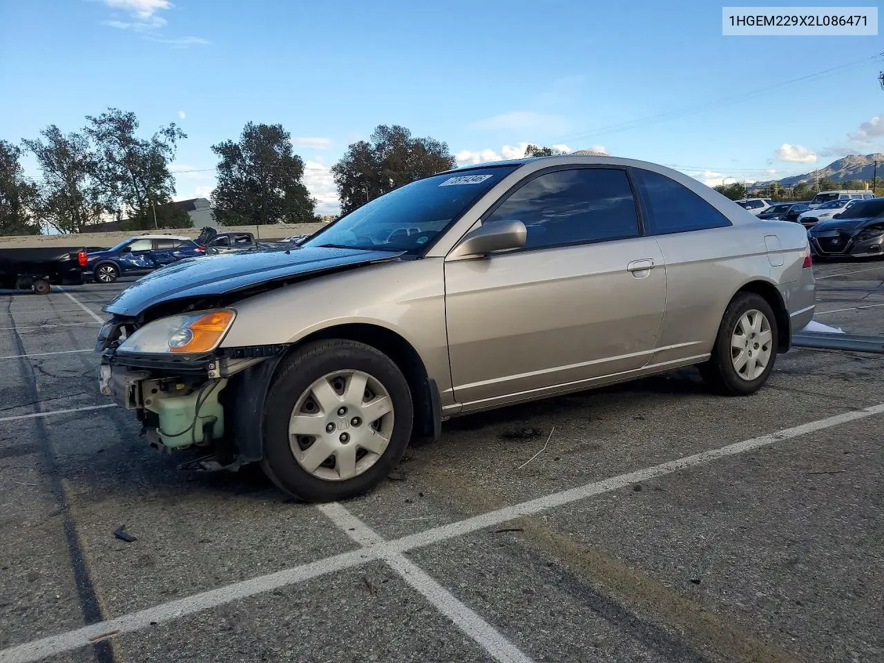 HONDA CIVIC 2002, VIN 1HGEM229X2L086471