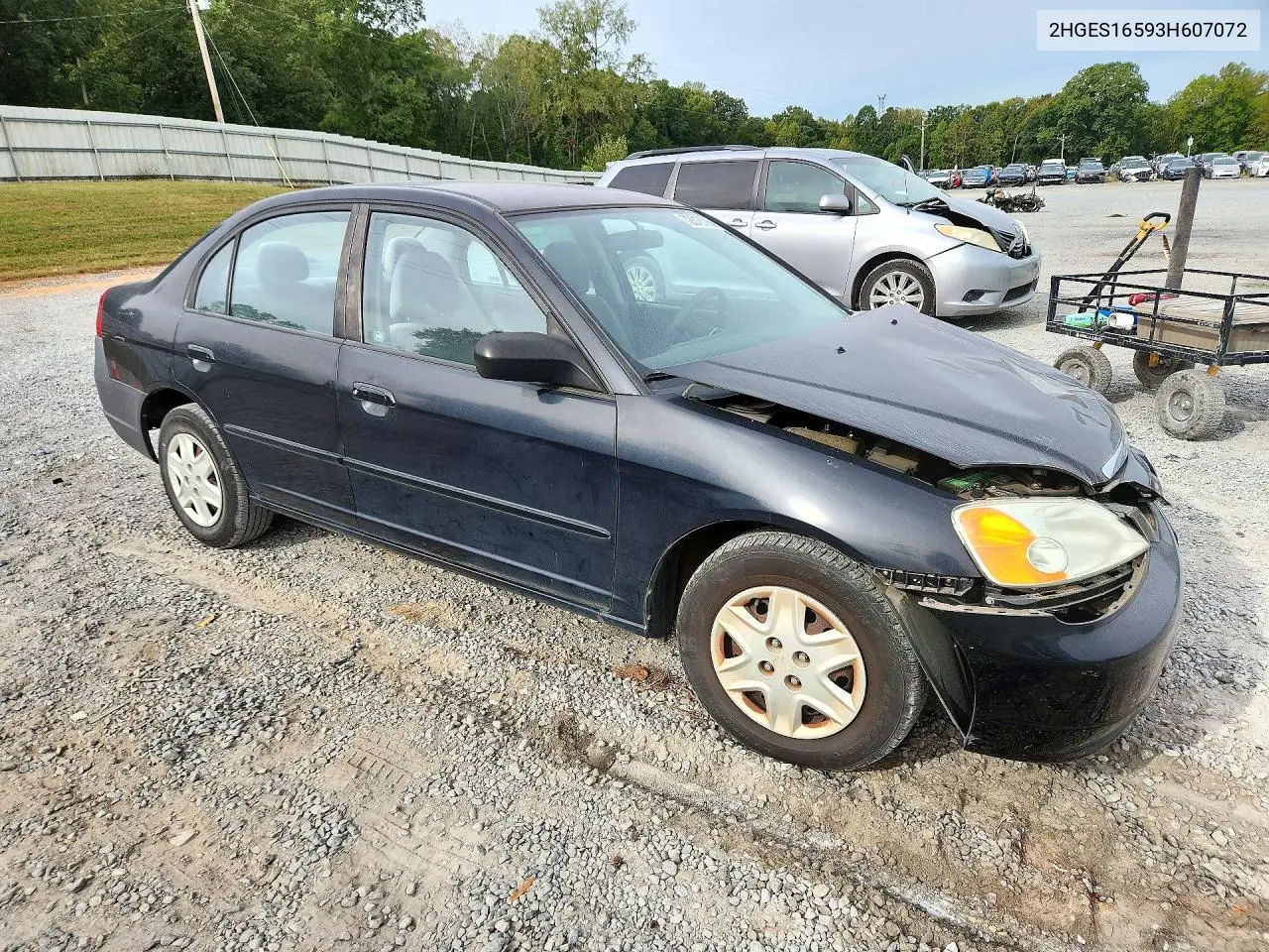 2003 HONDA CIVIC VIN 2HGES16593H607072 — фото 4